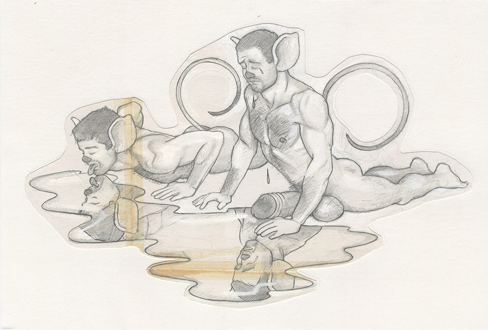 "A Mouseboy Sees His Reflection", 1993, 13"x9", $70