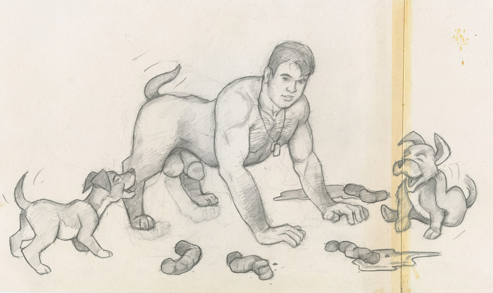 "Happy Pups", 1993, 13"x7.5", $50
