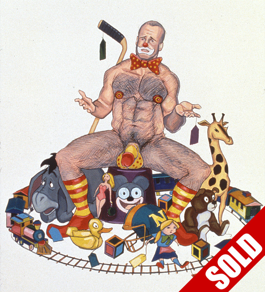 "Yard Sale", 1994, Acrylic & Colored Pencil, SOLD