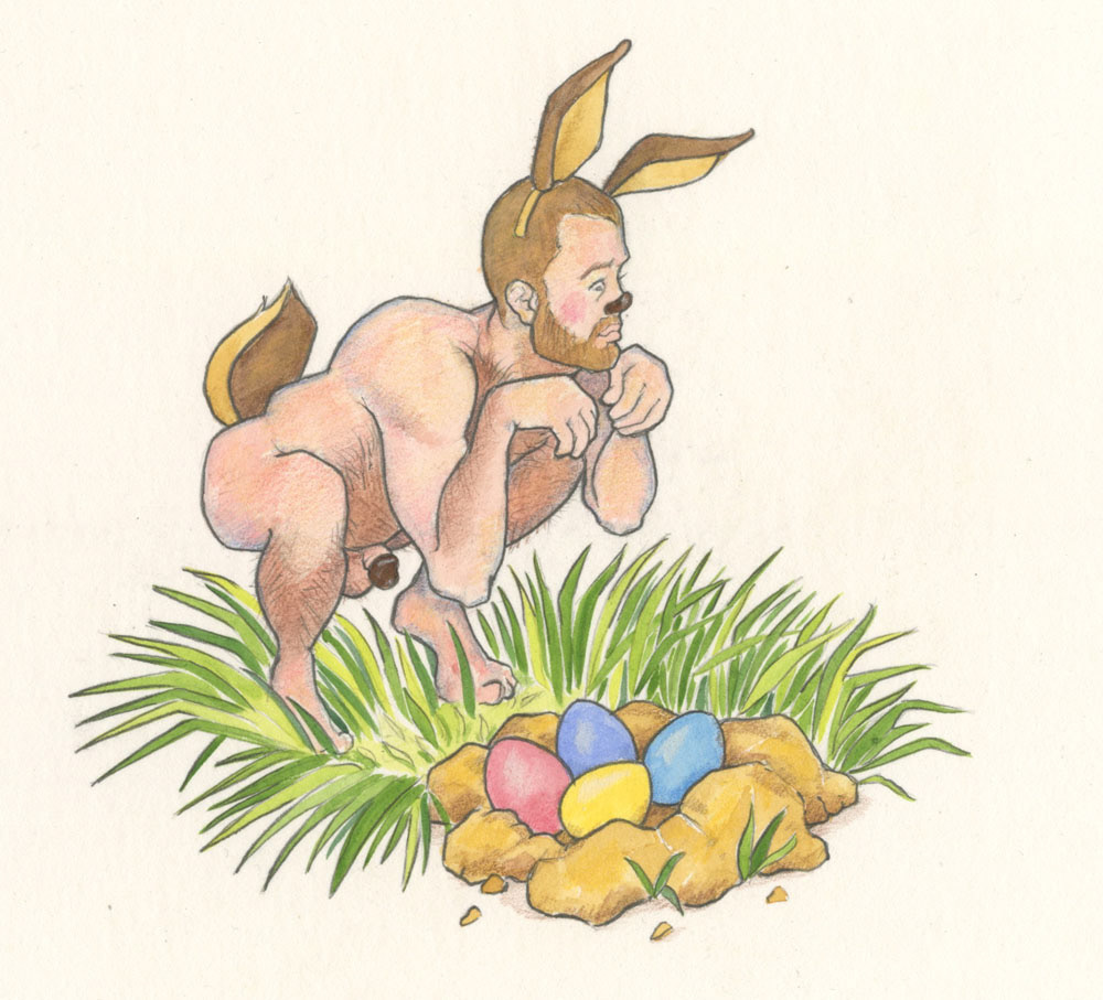 "Rabbit Watercolor", 1995, 8"x7", $100