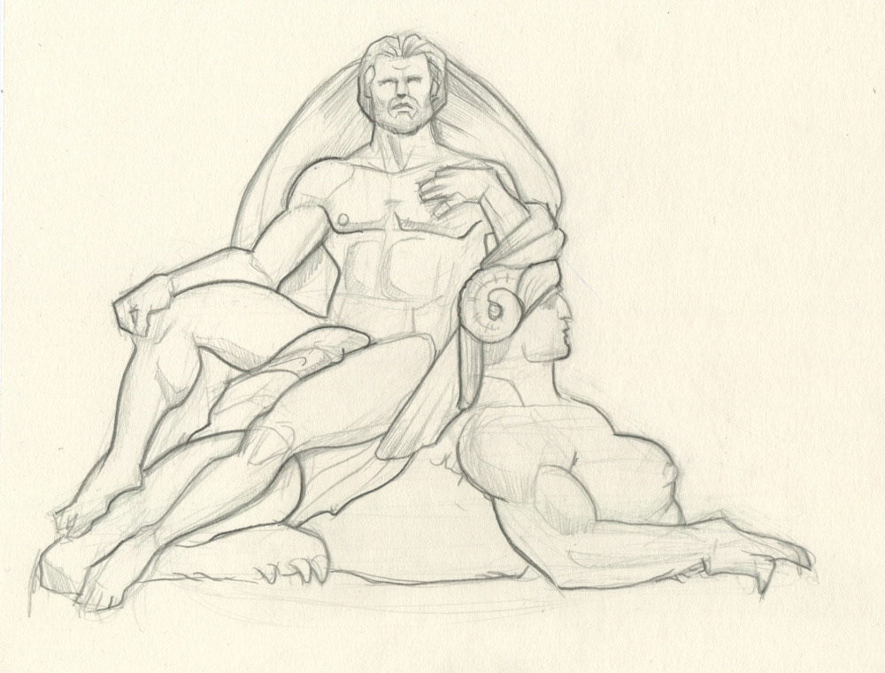 "Jupiter and Sphinx", The Met Museum, 2024, 6"x8", $150
