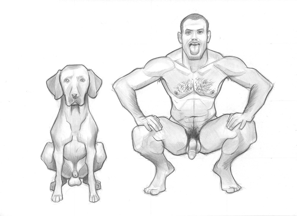 ”Duke & Dingleberry”, 2013, 12"x9", $150