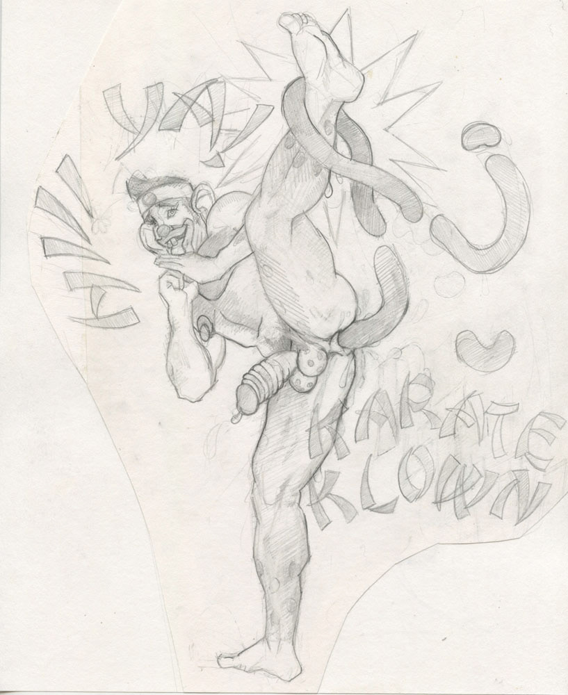 "Karate Klown", 1995, 9"x10", $20
