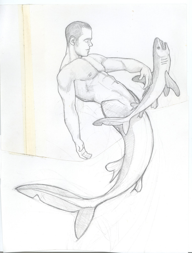 "International Male Shark", 1995, 8"x10", $40
