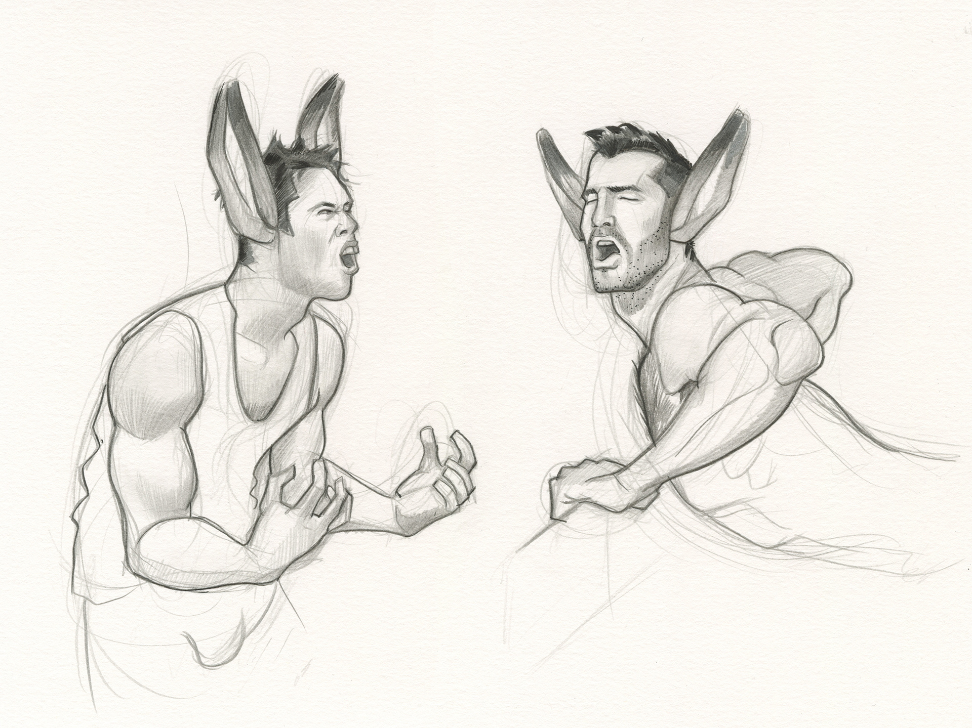 "Braying Donks", 2015, 11"x8", $50