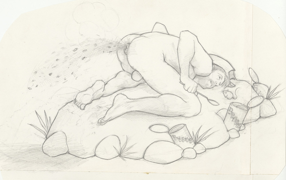 "Beans",sketch, 1997, 10"x8", $20