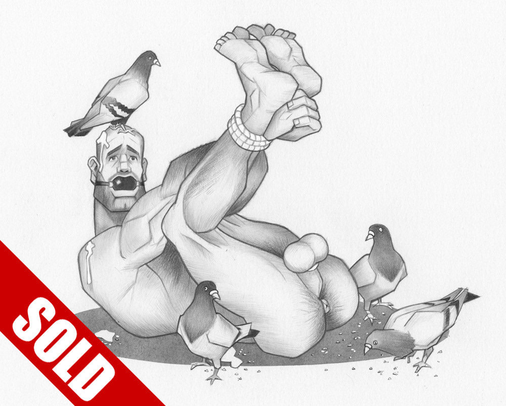 "Pigeon Shit", 2005, 10"x8"
