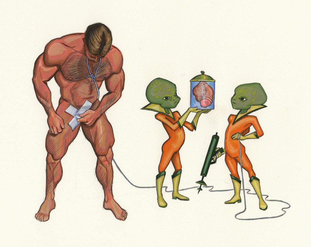 "The Collectors", 1994, 10"x8", Acrylic & colored pencil, $200