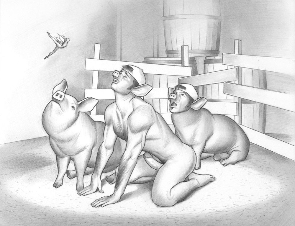 Three Pigs, 11"x8.5”, 2005, $300