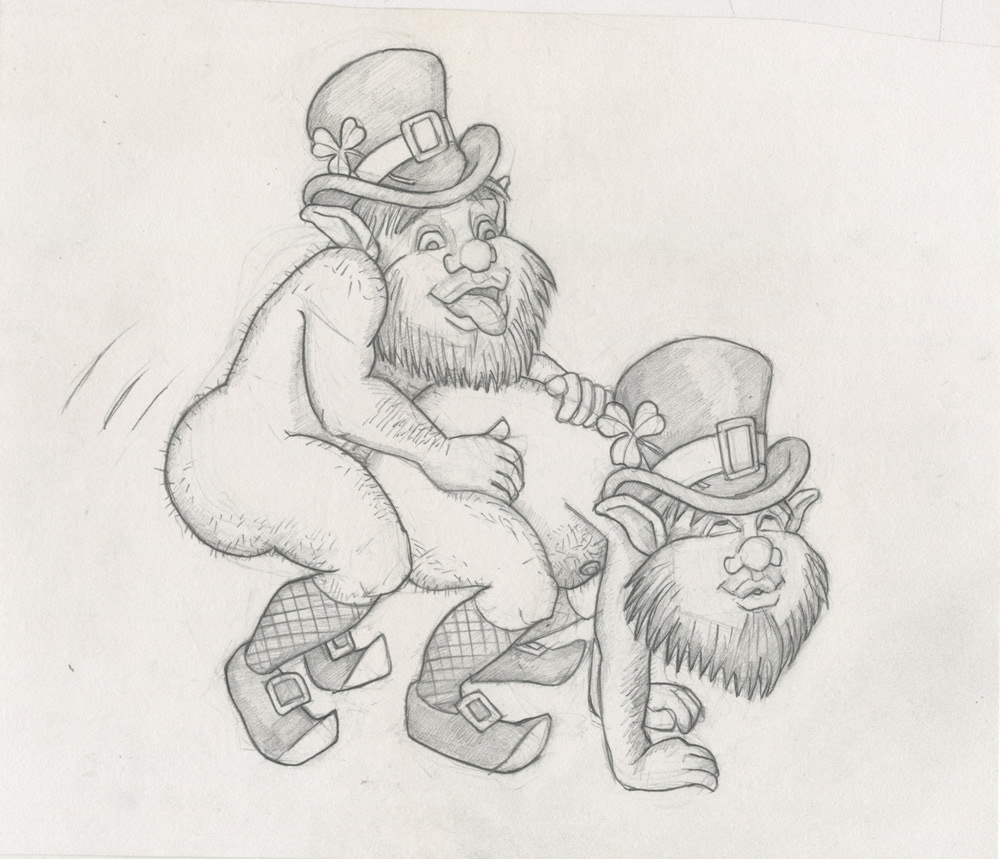 "Leprechauns Fucking", 1993, 9.5"x8", $25