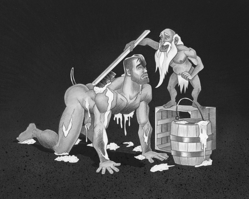 Bath Day, 2011, 10" x 8", $300