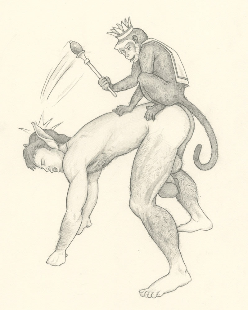 "The Monkey King's Donkey", 1993, 8.5"x11", $20