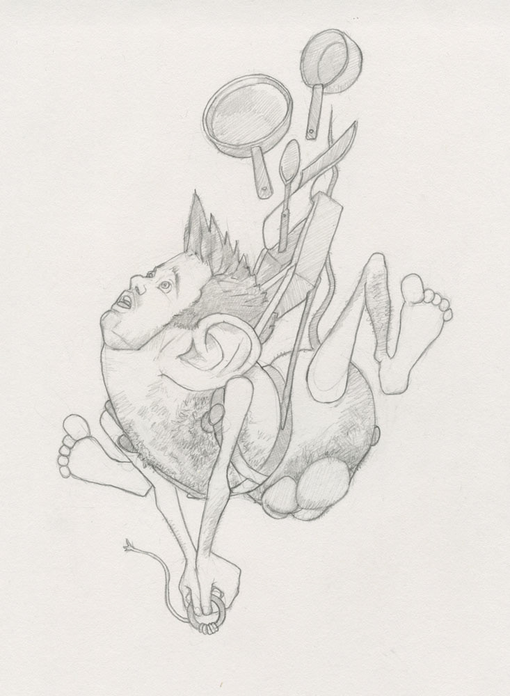 "Skydiving Mouse", 1992, 7.5"x9.5", $30