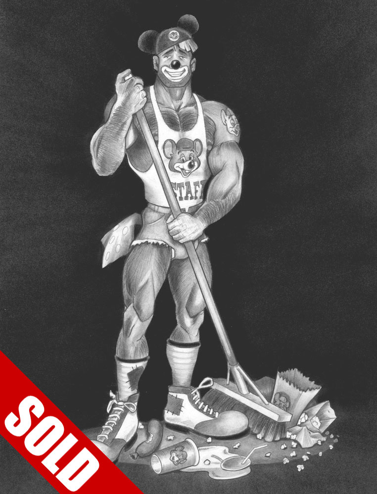 "Chucky", 2010, 9”x12”, Graphiite, charcoal, ink & silver pencil, $400