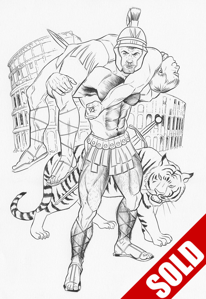 "Gladiator", 2003, 11" x 14", $200