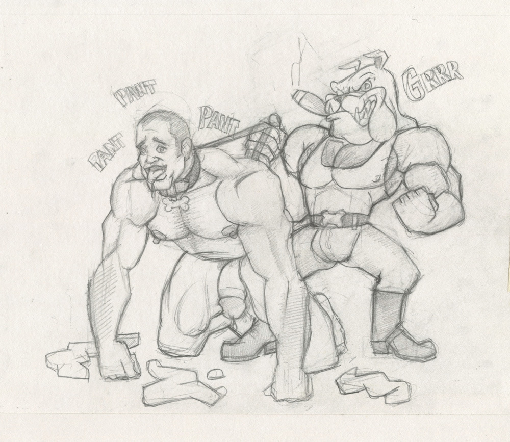 "Top Dog Sketch", 1995, 9"x8", $20