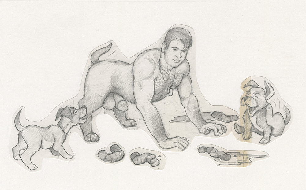 "Happy Pups", 1993, 13"x8.5", $50