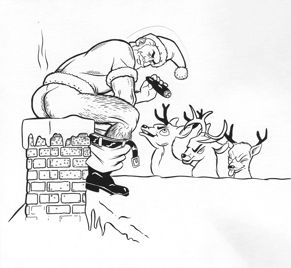 "Santa Drops a Gift V1", 2008, 11"x10", $250