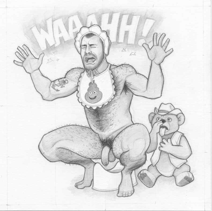 "Moose", With lots of hand-holding, I eventually got Moose to go poopies all by himself.  2026, 7.5"x7.5", $300