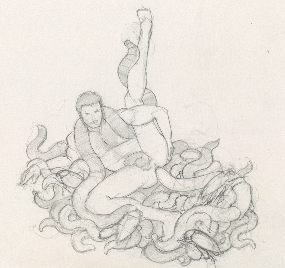 "A Bad Case of Worms", 1995, 8.5"x8", $20