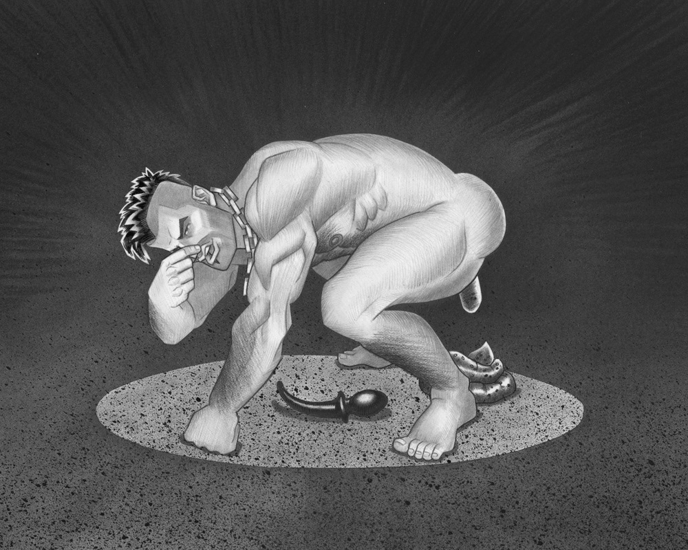 Scoot Does His Business, 2011, 9" x 7.5", $300