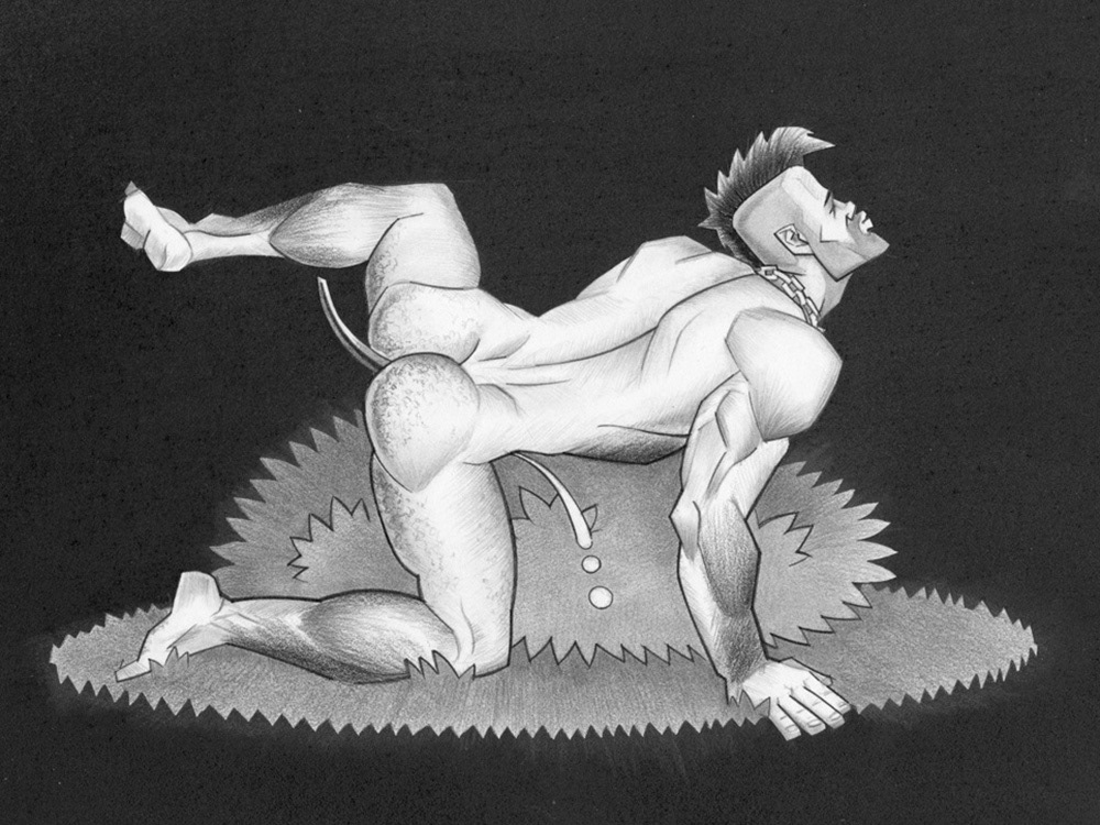 Scoot Peeing Rear, 2011, 8" x 6", $200