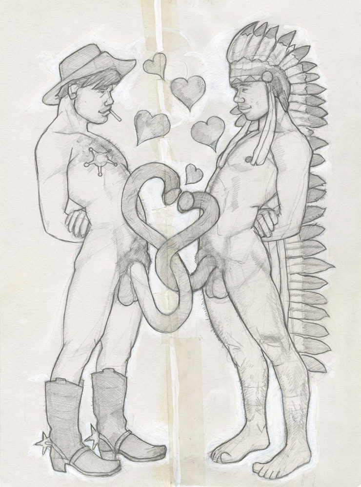 "Cowboys & Indians", 1993, 8"x10", $30