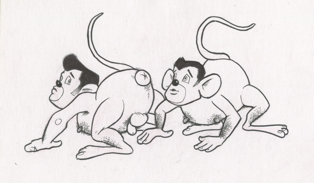 "Two Mousebois", 2000, 9"x5.5", $50