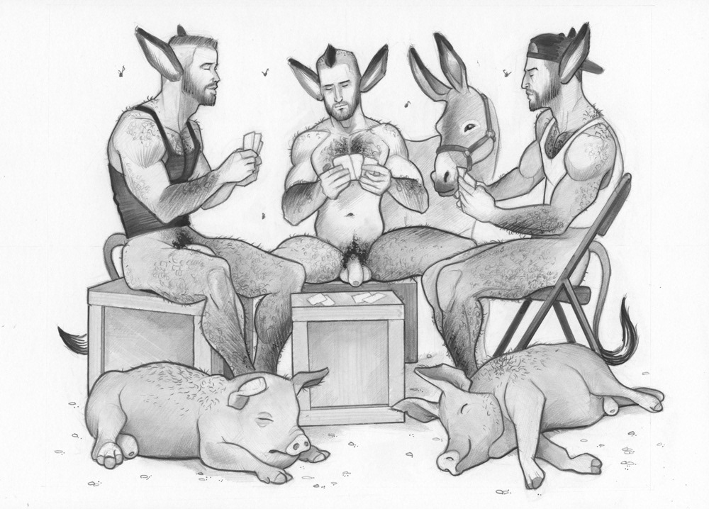 "Poker Night", 2016, 12"x9", $200