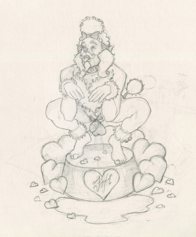 "Poodle Begging", sketch,  , 1995, 7"x8.5", $20