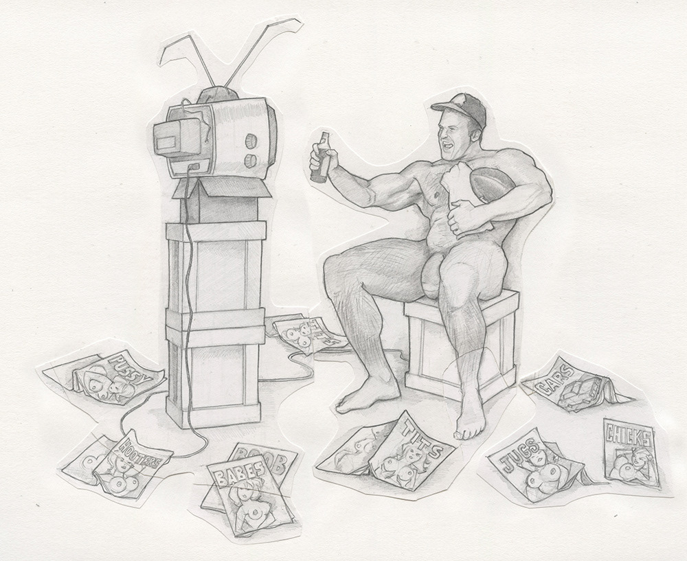 "Game Day sketch", 1993, 13"x11", $100