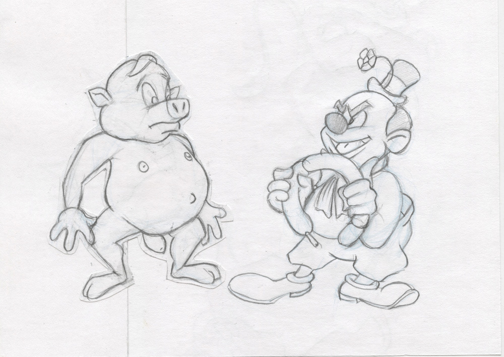 "Clown and Pig", 2000, 8"x5.5", $40