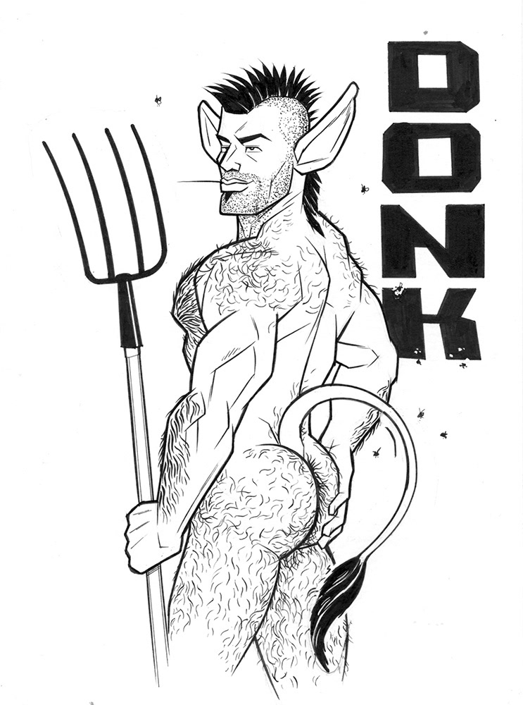 "Donk with Pitchfork", 2008, 7"x9", $200