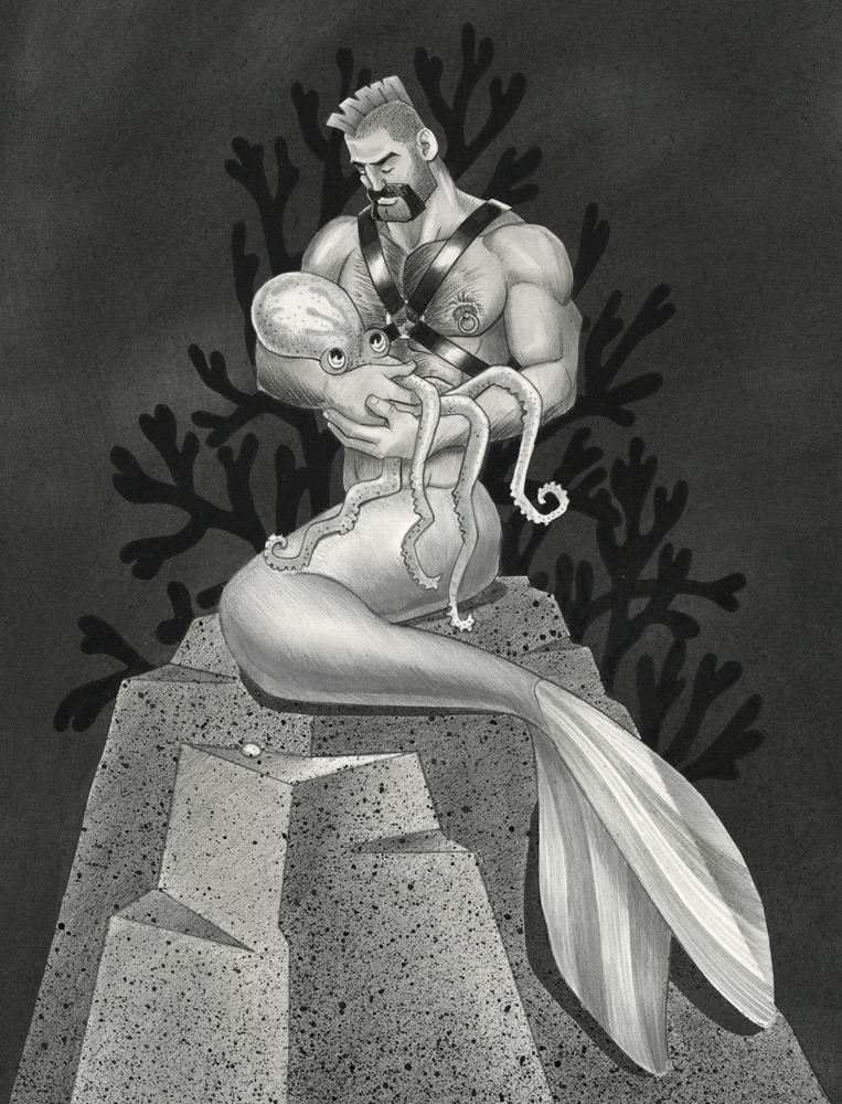 "Poulpe Pieta", 2012, 9" x 11", $300