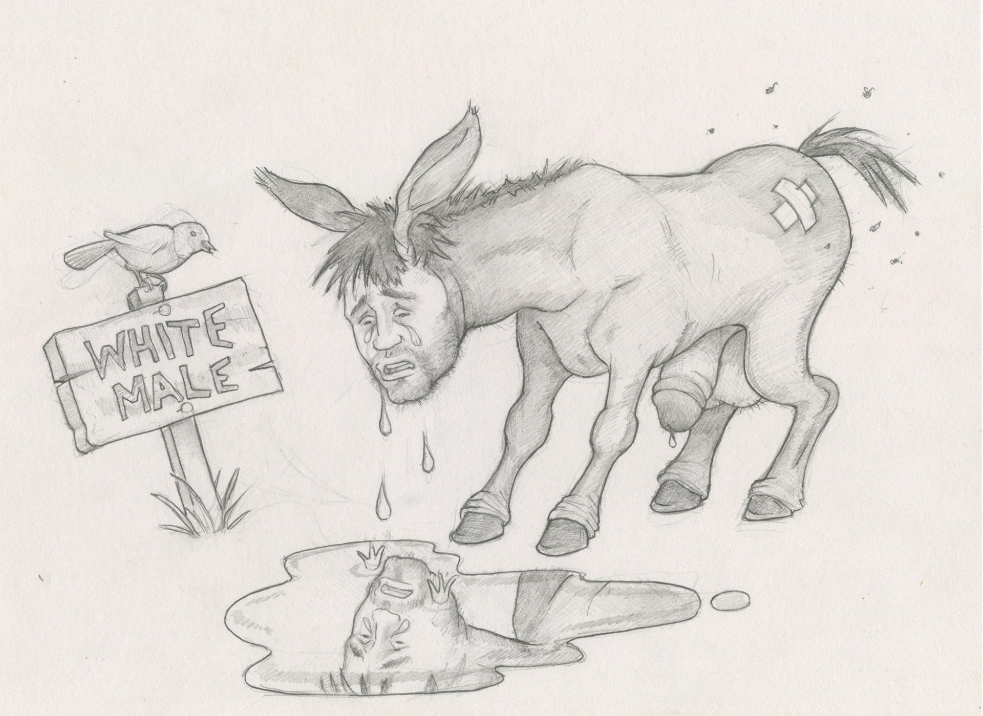 "The White Ass v1", 1993, 10"x7.5", $30