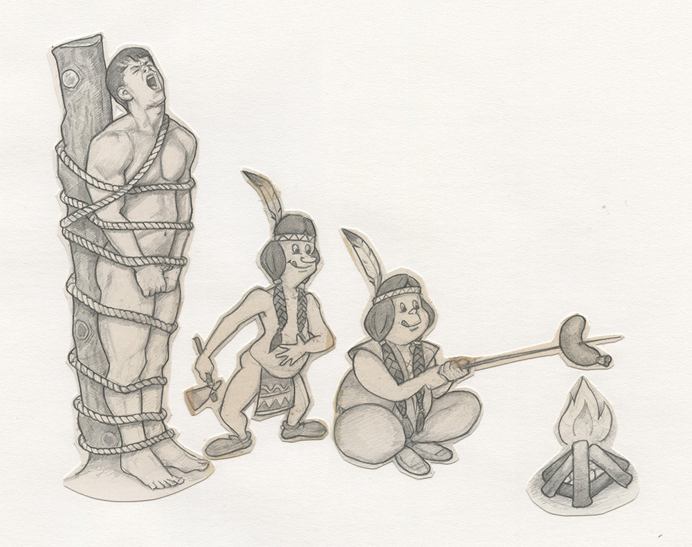 "Weenie Roast", 1994, 12"x10", $100