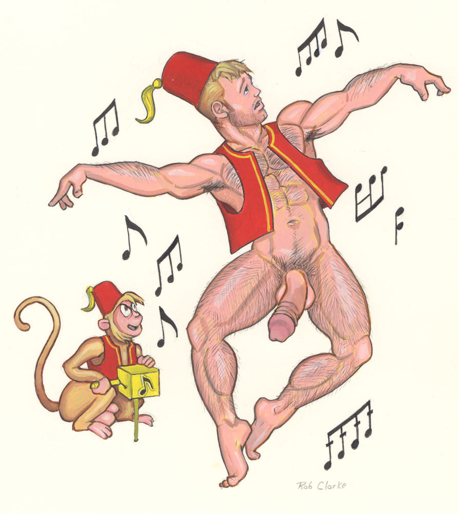 "Dance Monkey, Dance!", 1994, 10"x8", Acrylic & colored pencil, $200