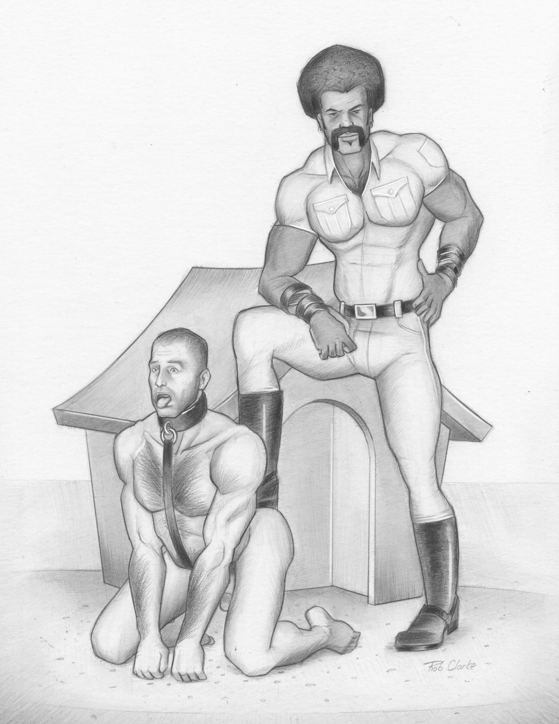 Dog Handler 1, 8.5"x11", 2005, $150