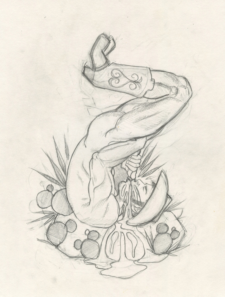 "Self-Sucking Cowboy", 1997, 8"x10", $20