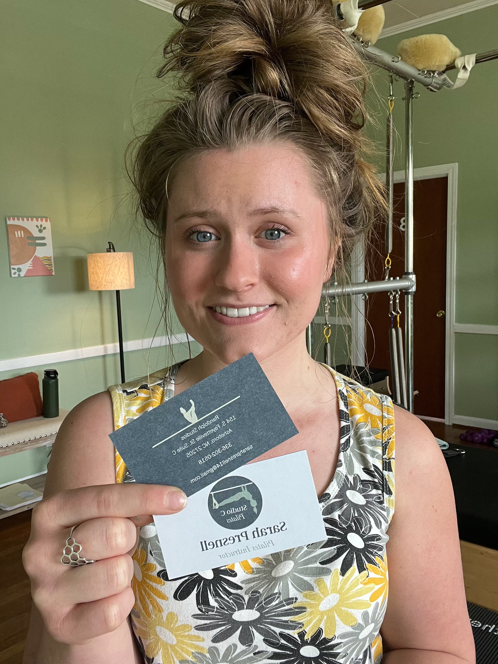 Sarah with cards