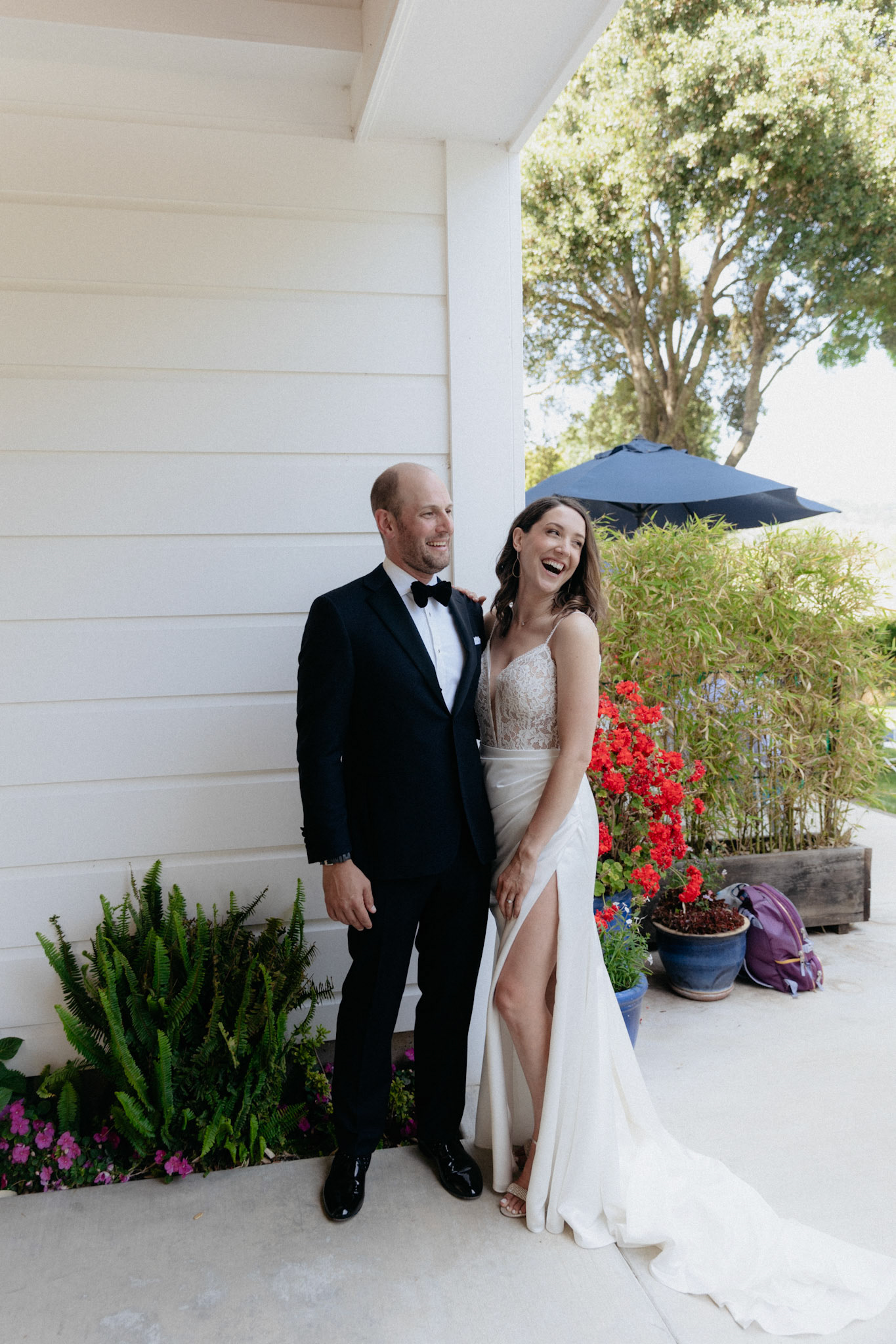 Couple prepares for wedding at Healdsburg Inn, California