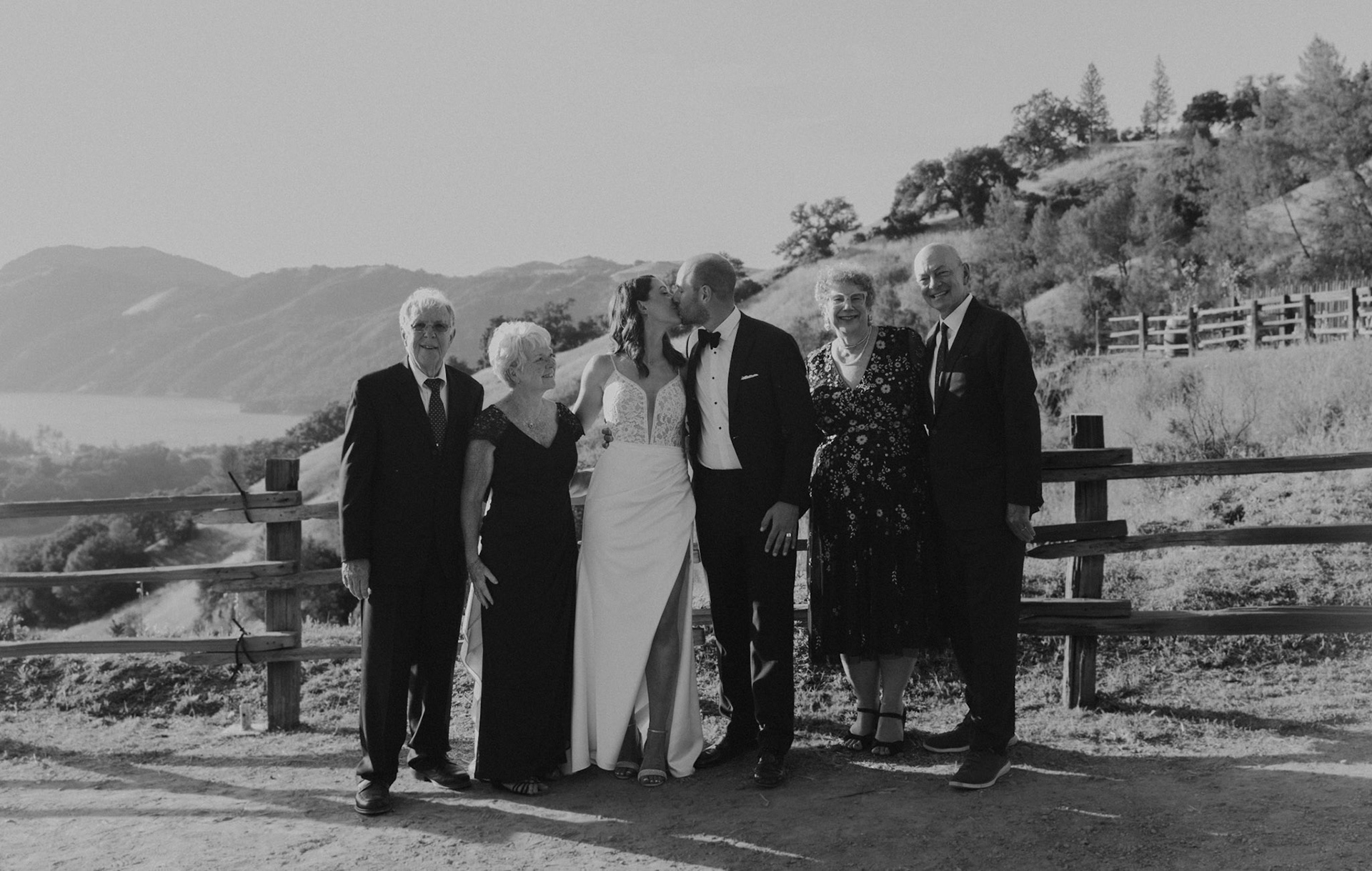 Bride and Groom get married overlooking Lake Sonoma in wine country