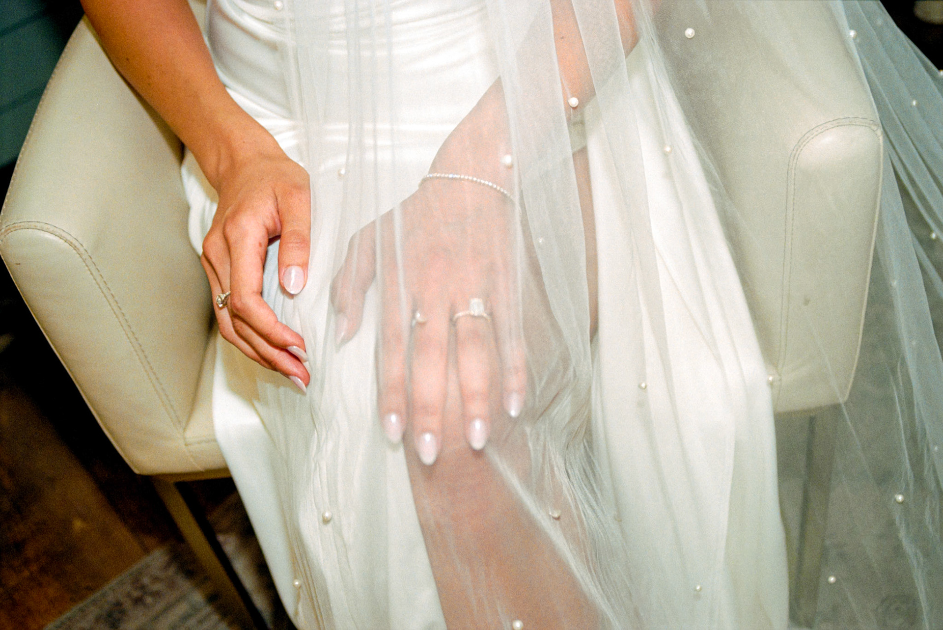 A Julie Vino wedding gown and morning preparations photographed on film in Truckee.