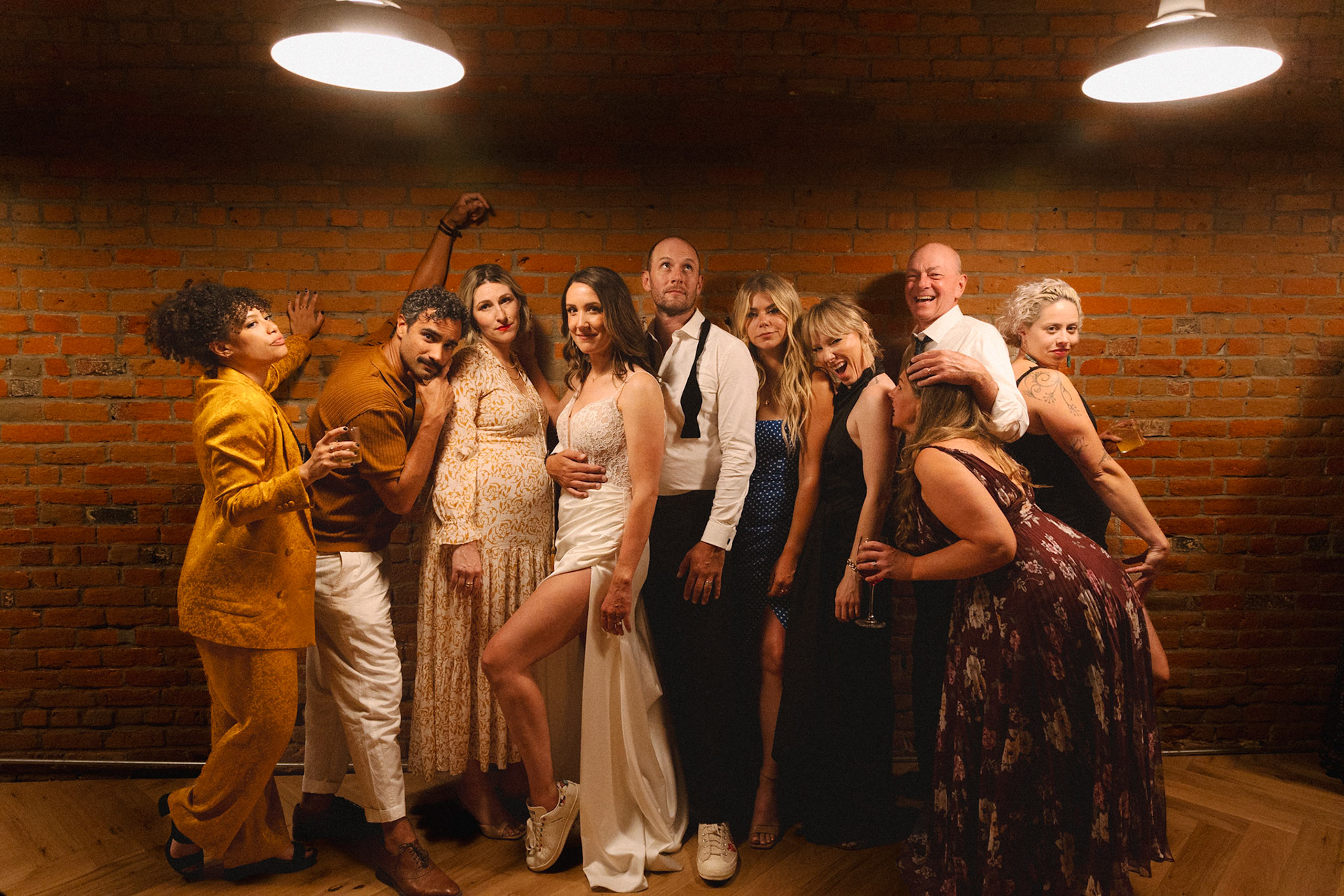 Bride and groom celebrate their marriage with an elegant reception in wine country