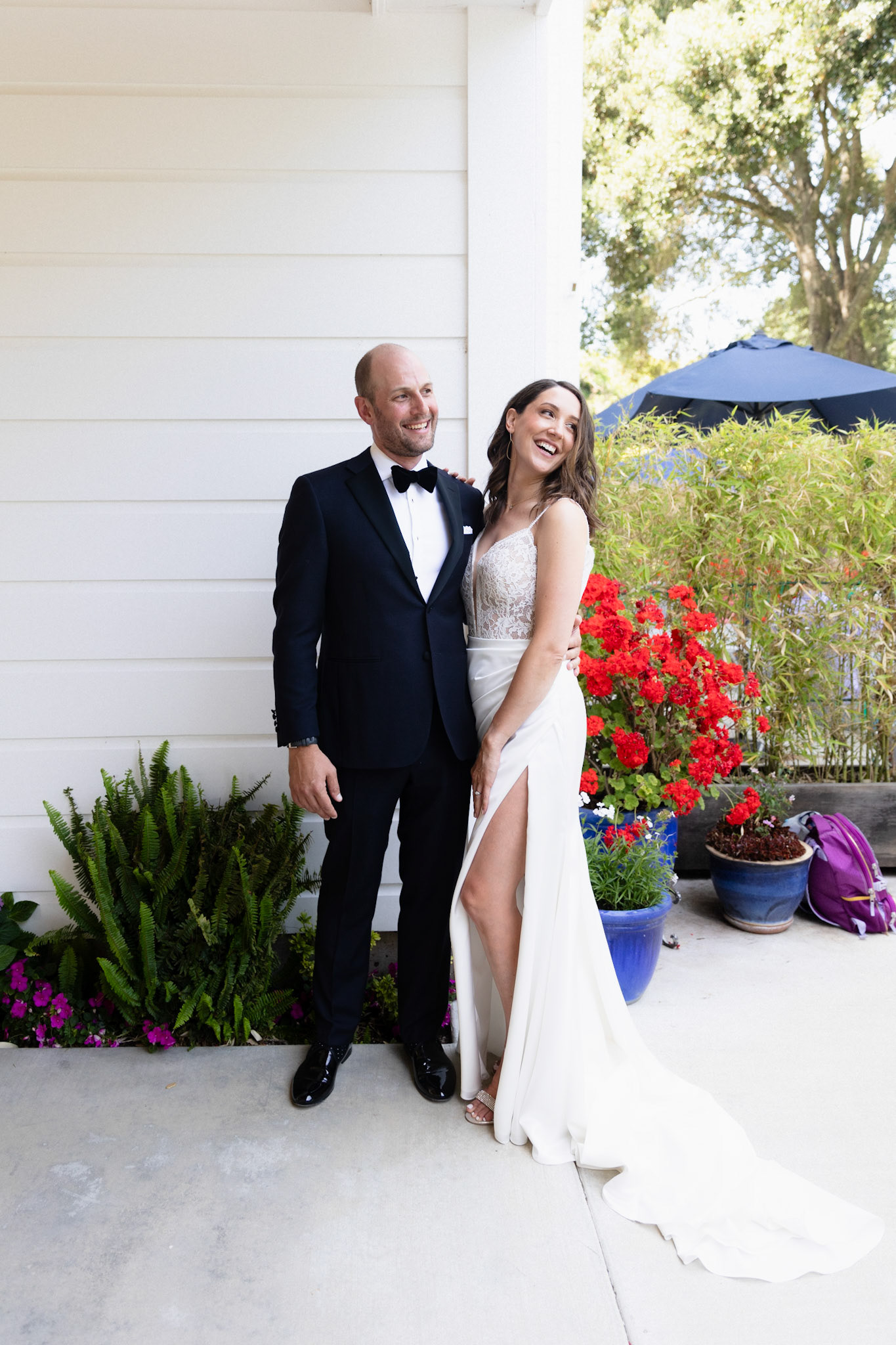 Couple prepares for wedding at Healdsburg Inn, California