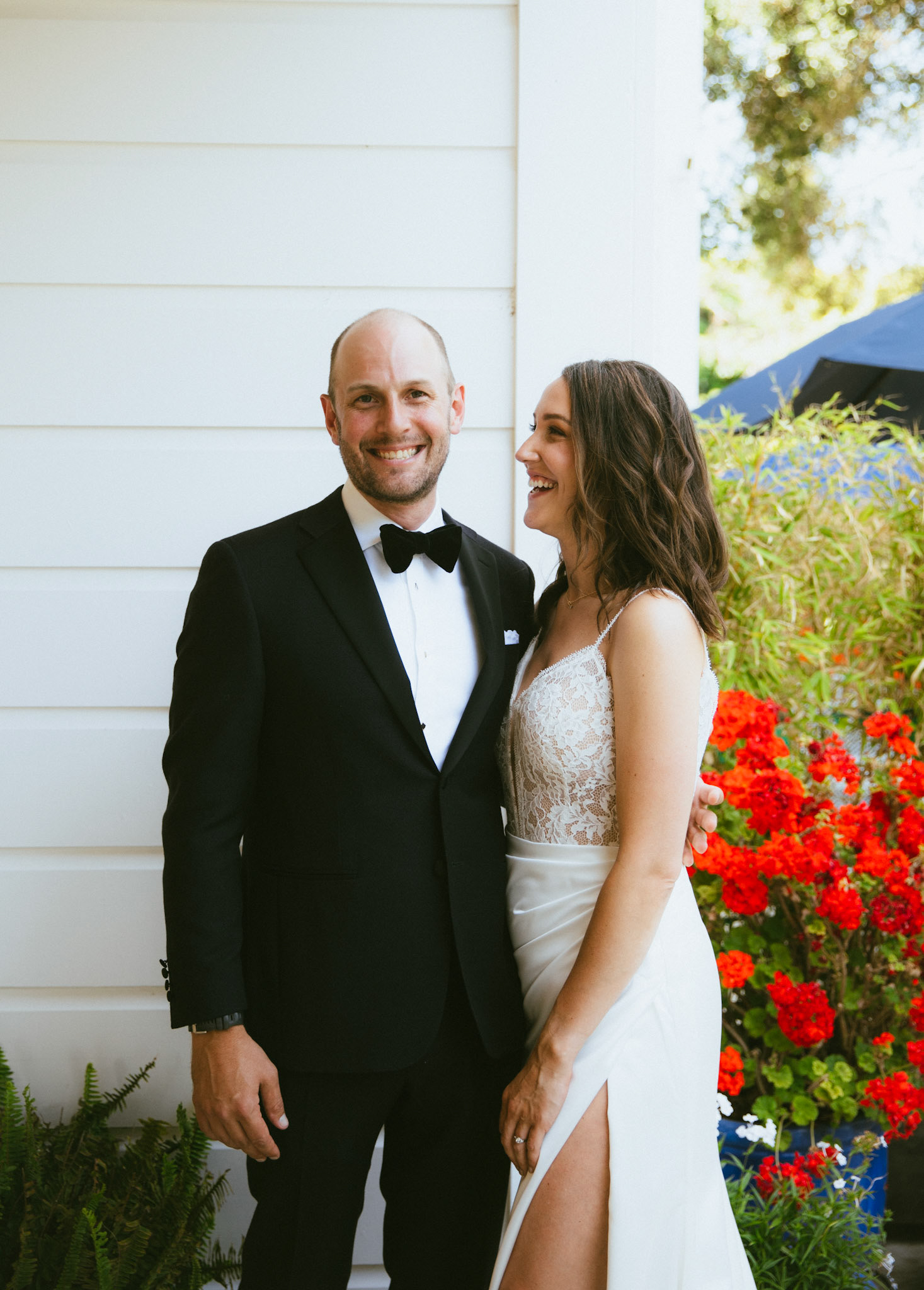 Couple prepares for wedding at Healdsburg Inn, California