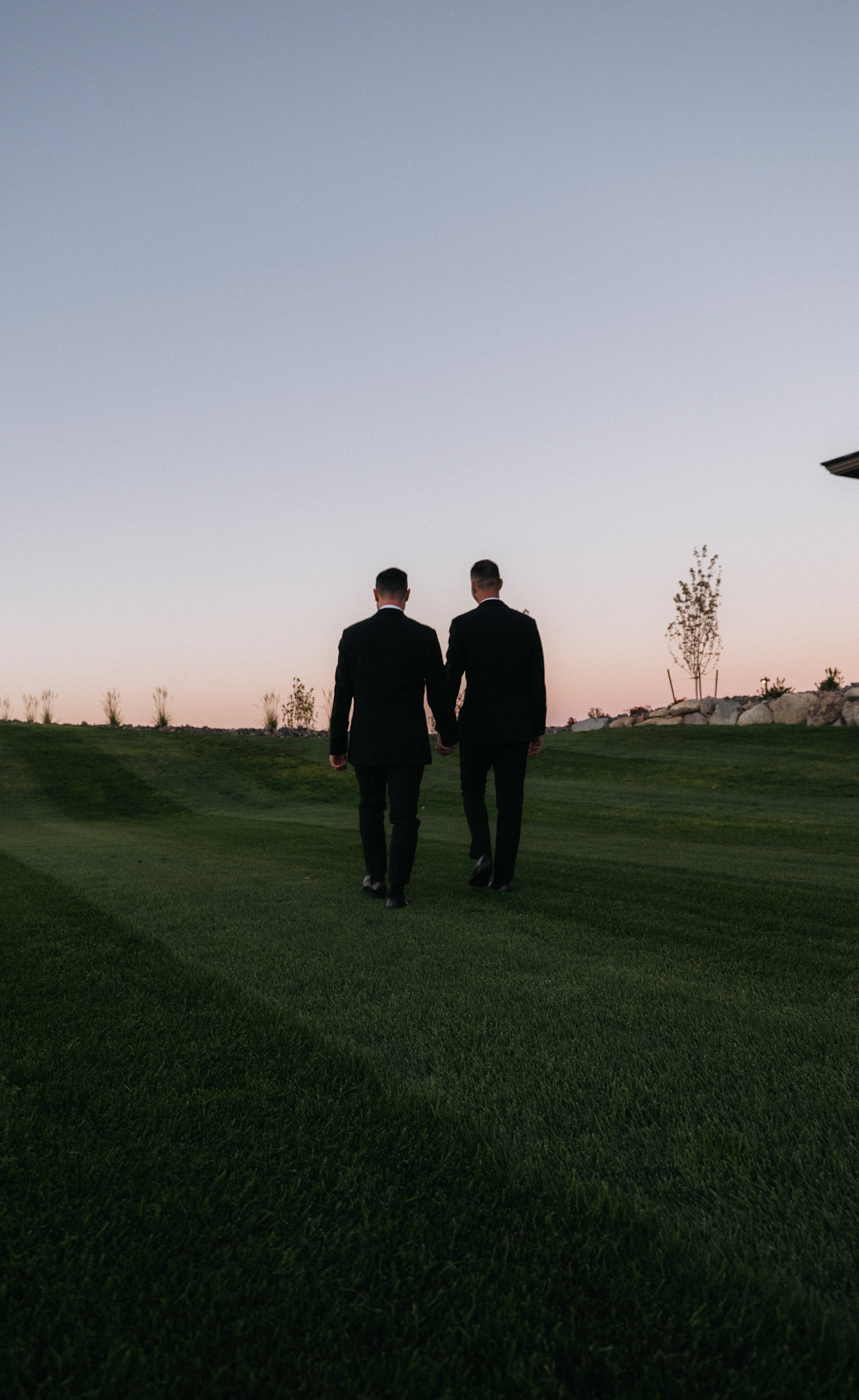Bret and Derek photographed around The Club at ArrowCreek with the Sierra Nevada in the distance.