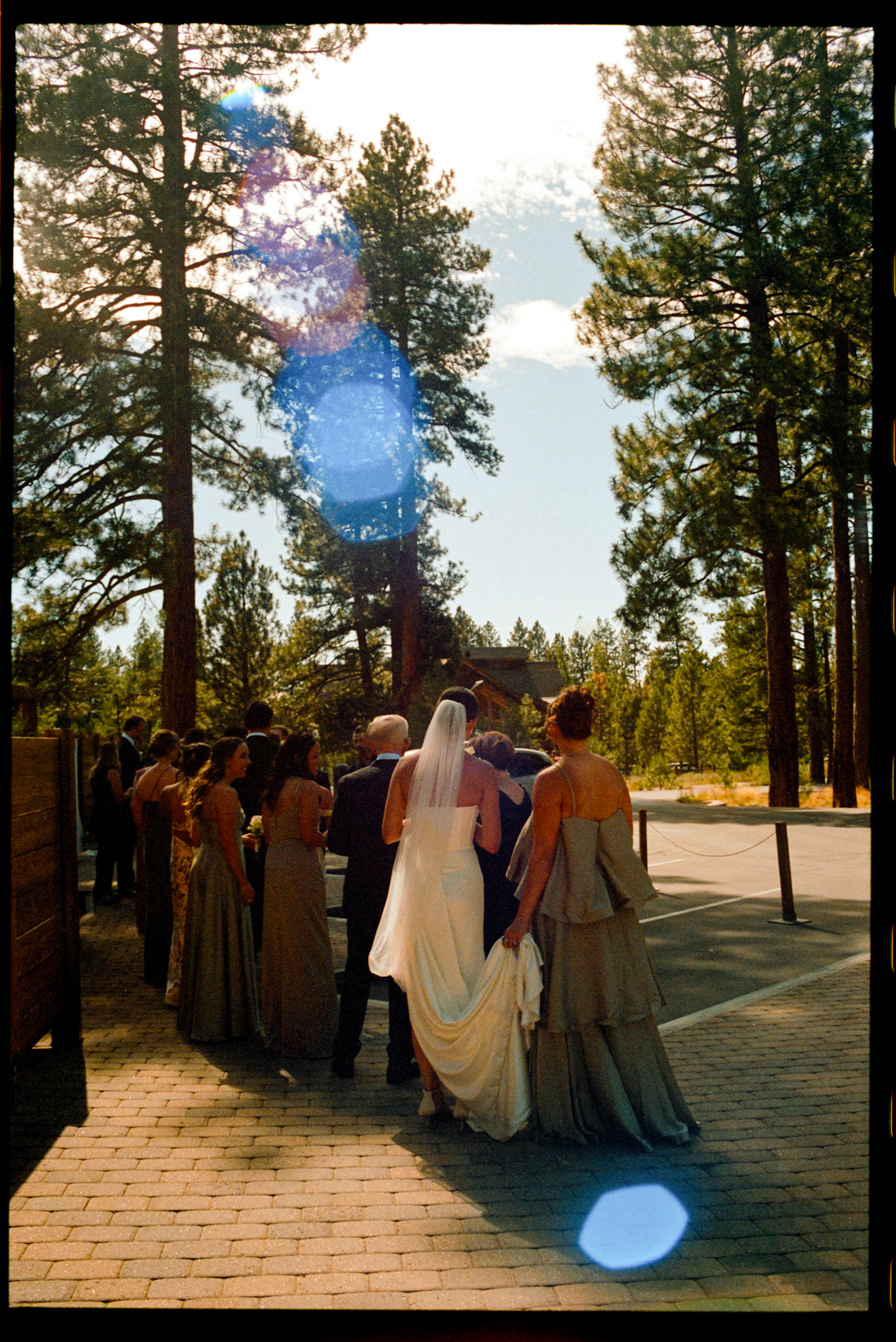 An open-air wedding ceremony beneath the pines at The Timbers at Old Greenwood.