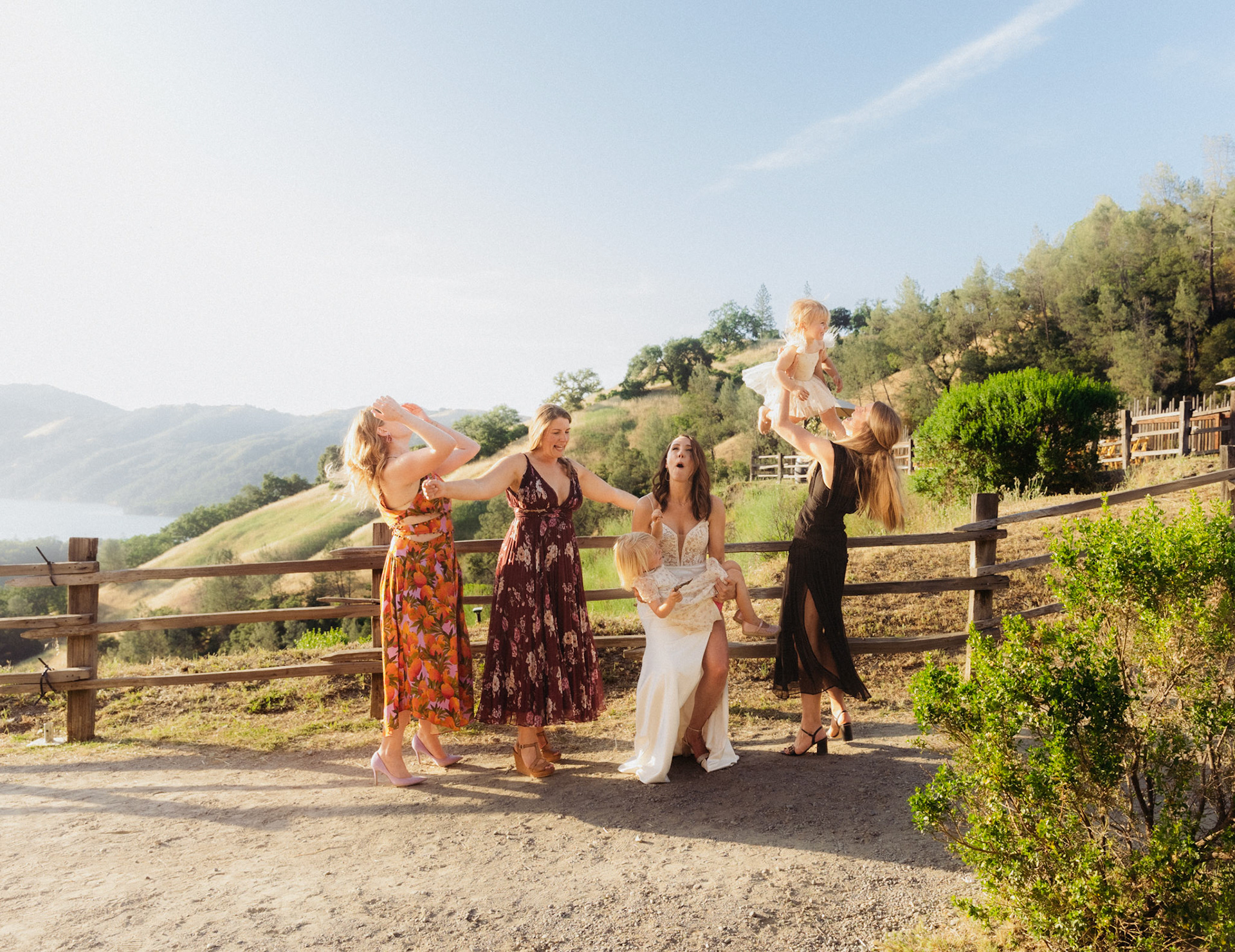 Bride and Groom get married overlooking Lake Sonoma in wine country