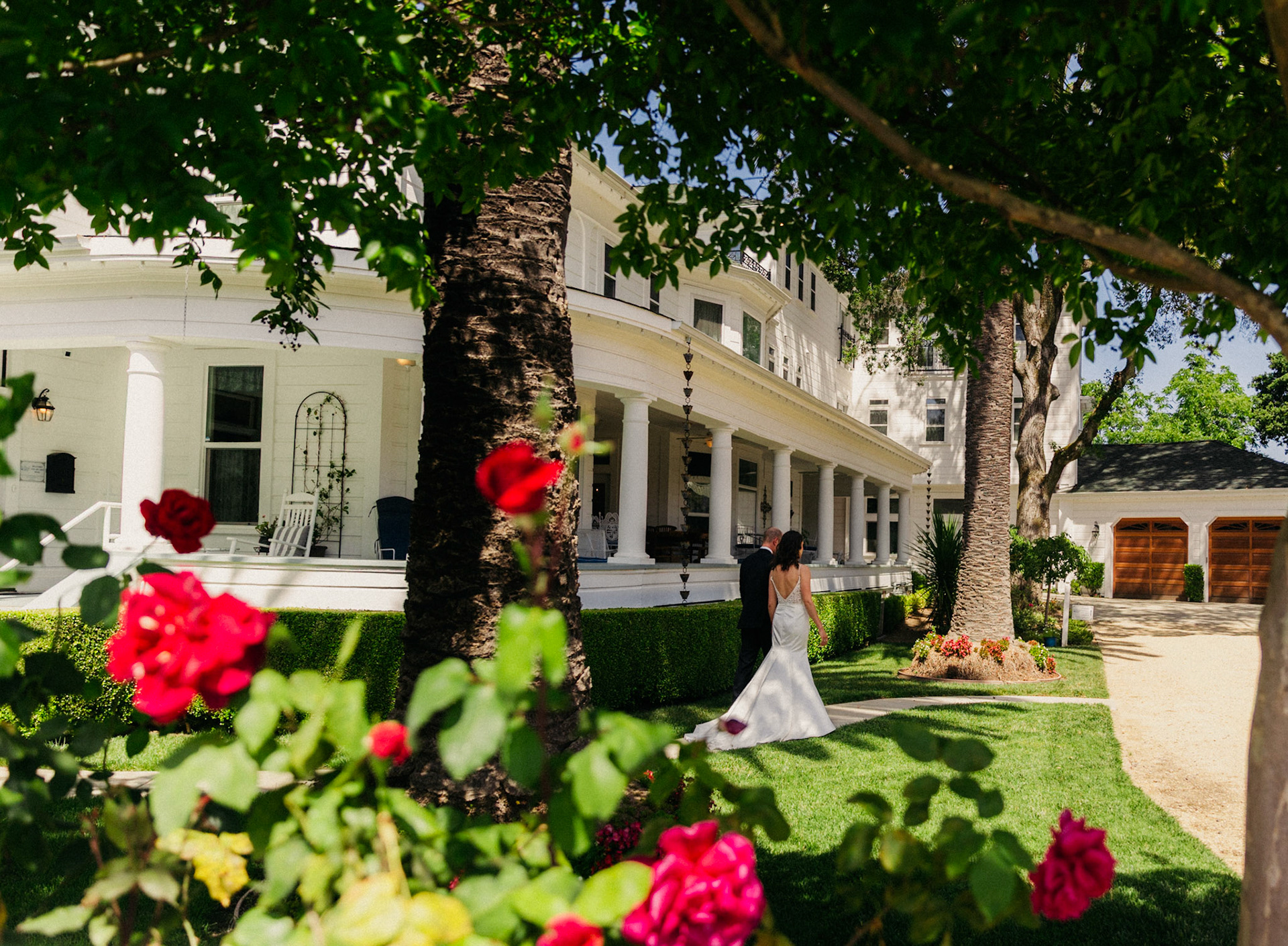 Couple prepares for wedding at Healdsburg Inn, California